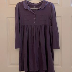 Land’s End cotton long sleeve purple dress